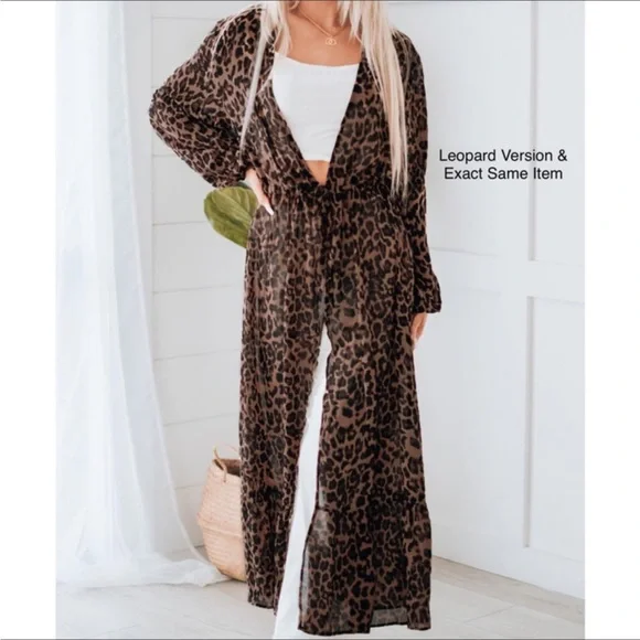 #49 White Kimono/Duster w/Bubble Sleeves - Picture 6 of 6